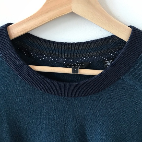 Ted Baker dark teal and navy knit sweater - Picture 3 of 11